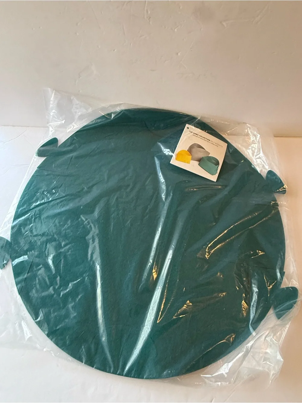Round Teal Felt Basket Medium Size